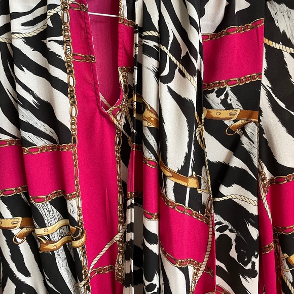 Ny &co pink zebra blouse - Picture 1 of 7